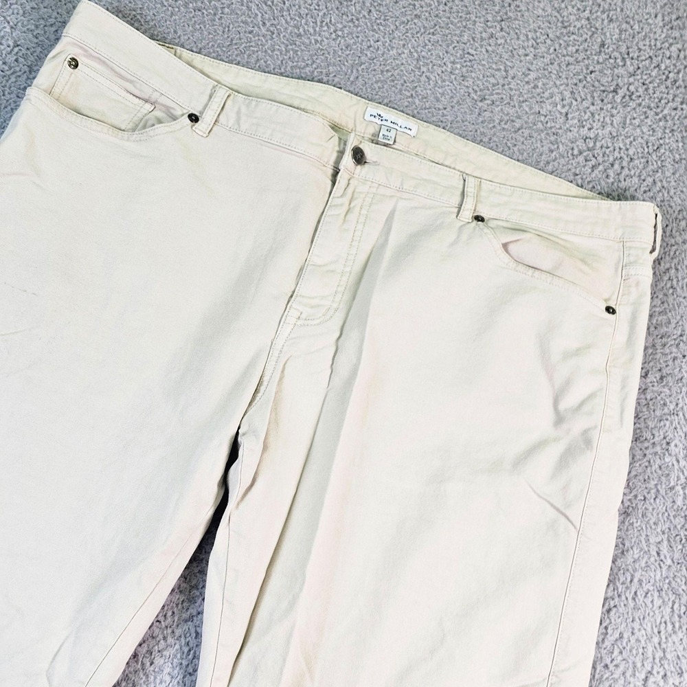Peter Millar Jeans Mens 42x32 Light Beige Straight Classic Fit Denim Pants